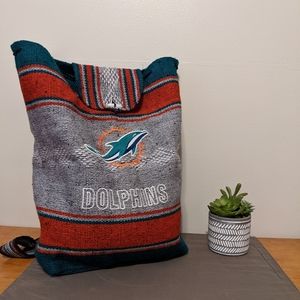 NWOT Miami Dolphins Football Woven Baja Bag